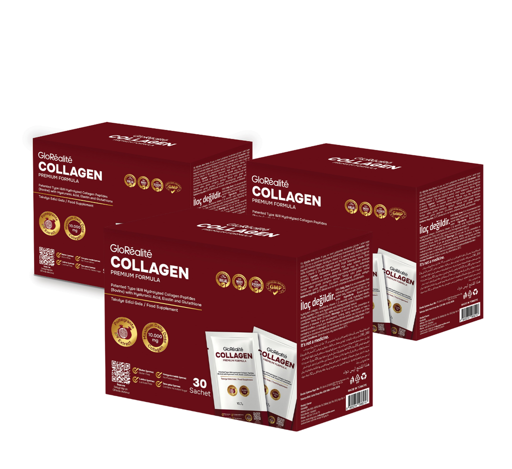 Gloréalité Premium Hydrolyzed Collagen Peptides 10,000 mg + Glutathione (Full Pack– 3-Month Supply)